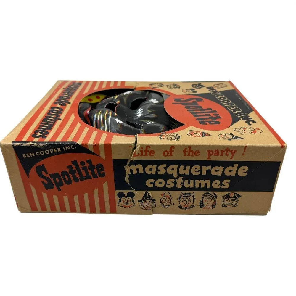Ben Cooper Halloween Mask and Costume Black Cat Child Size L Vintage 1960s - Picture 11 of 12